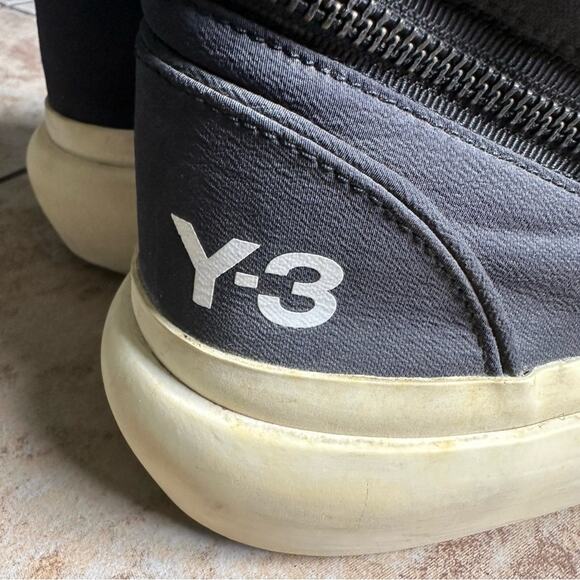 Adidas Y-3 Yohji Yamamoto Ajatu Court‎ High Size 12 1/2 Black Cream White - Picture 7 of 13